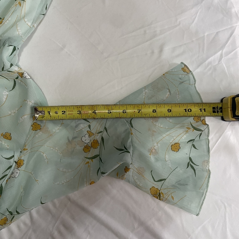 Floral Maxi Dress V Neck High Waist Chiffon Sz S NWT - Picture 11 of 17